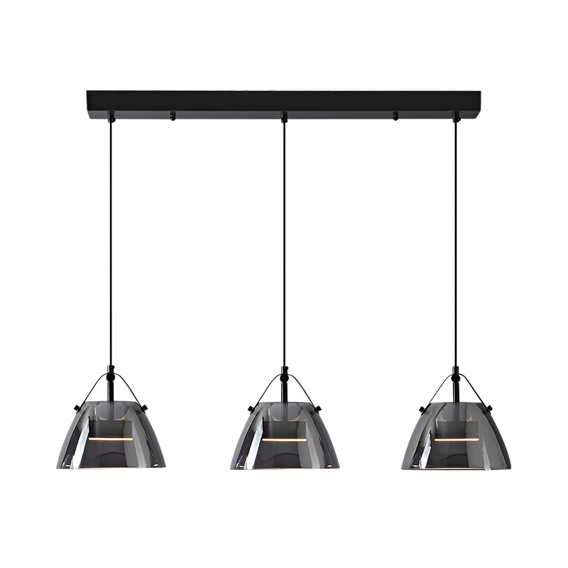 WOMO 3 Light Suspension en verre fumé-WM2238