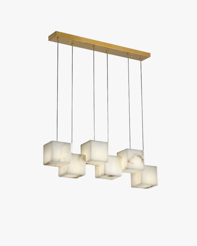 Cubical alabaster suspension lamp WOMO-WM2852