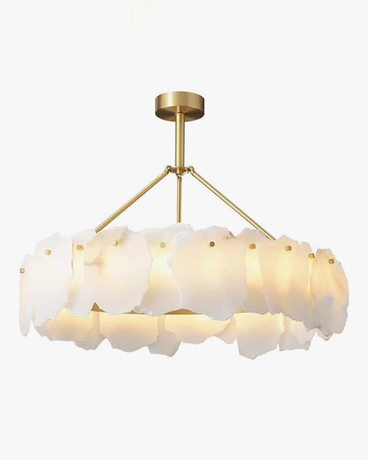 WOMO Lustre Rond Albâtre Doré Décorative-WM2392a