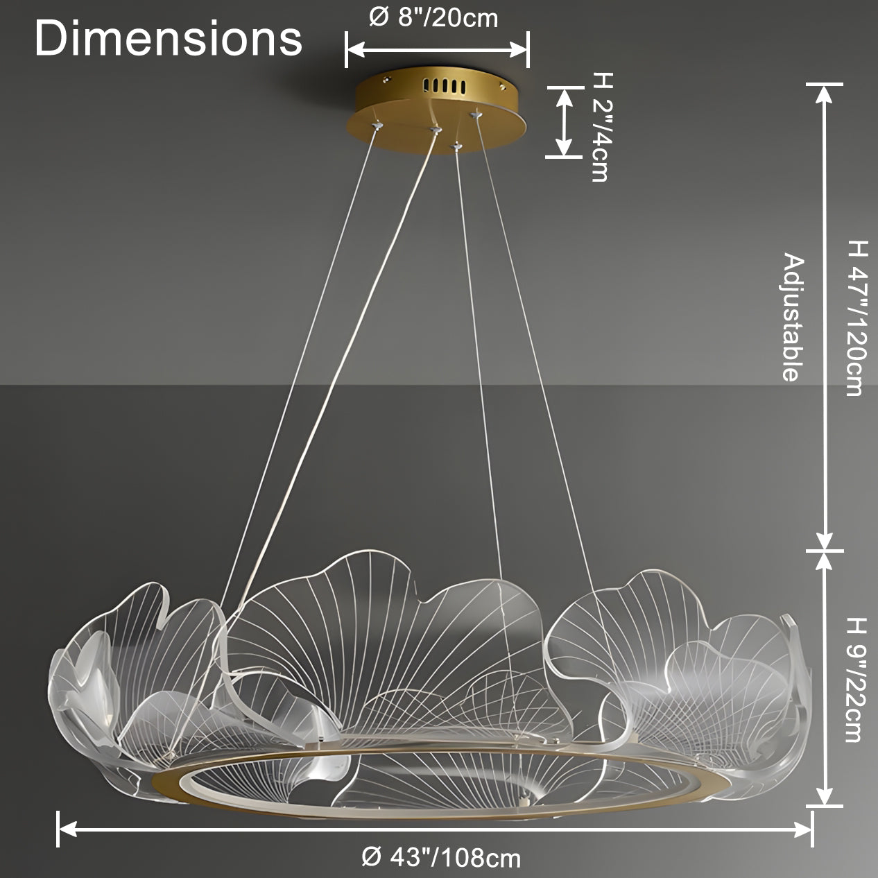 WOMO Suspension Feuille Transparent Chic Design- WM2000