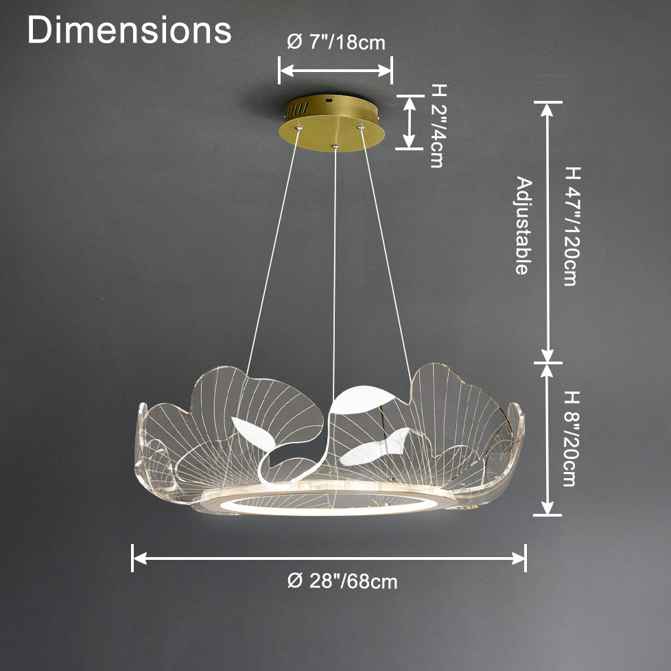 WOMO Suspension Feuille Transparent Chic Design- WM2000