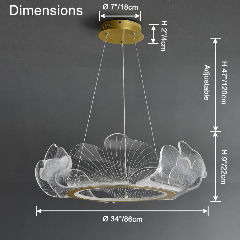 WOMO Suspension Feuille Transparent Chic Design- WM2000