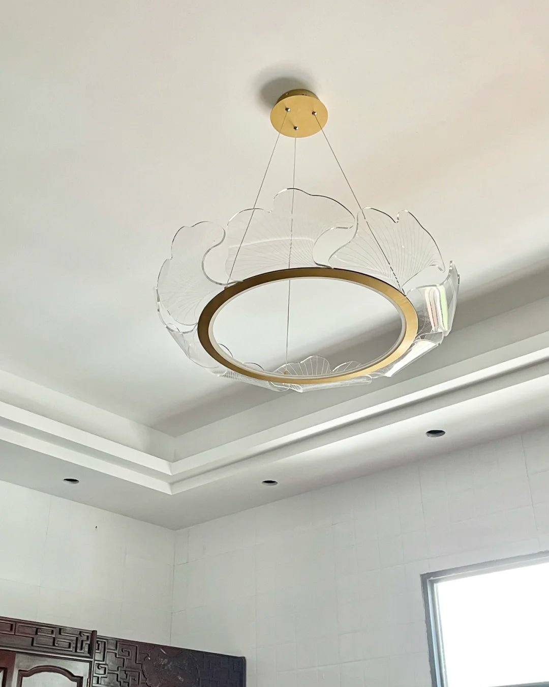 WOMO Suspension Feuille Transparent Chic Design- WM2000
