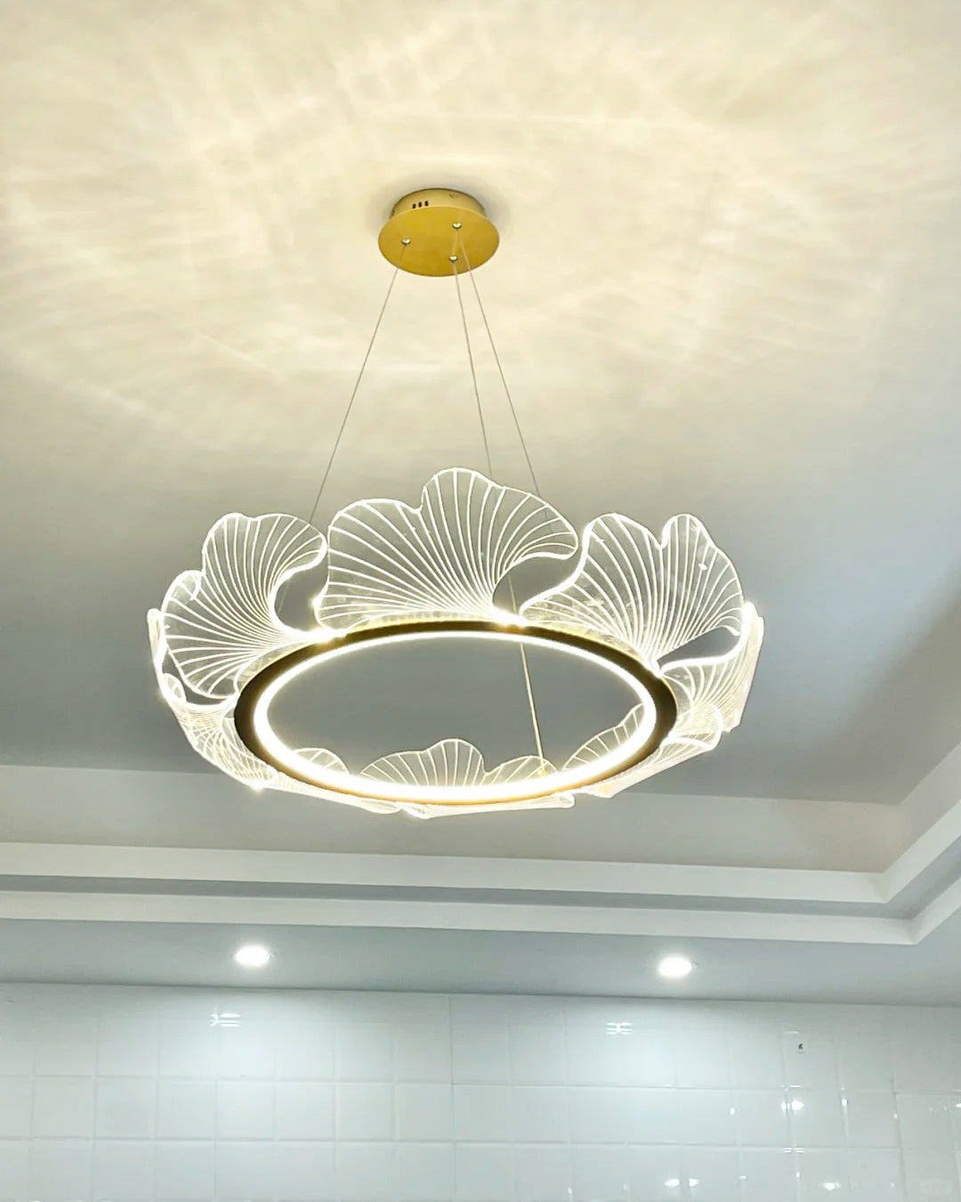 WOMO Suspension Feuille Transparent Chic Design- WM2000