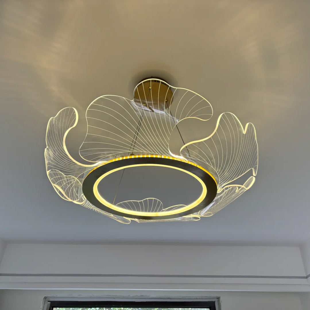 WOMO Suspension Feuille Transparent Chic Design- WM2000