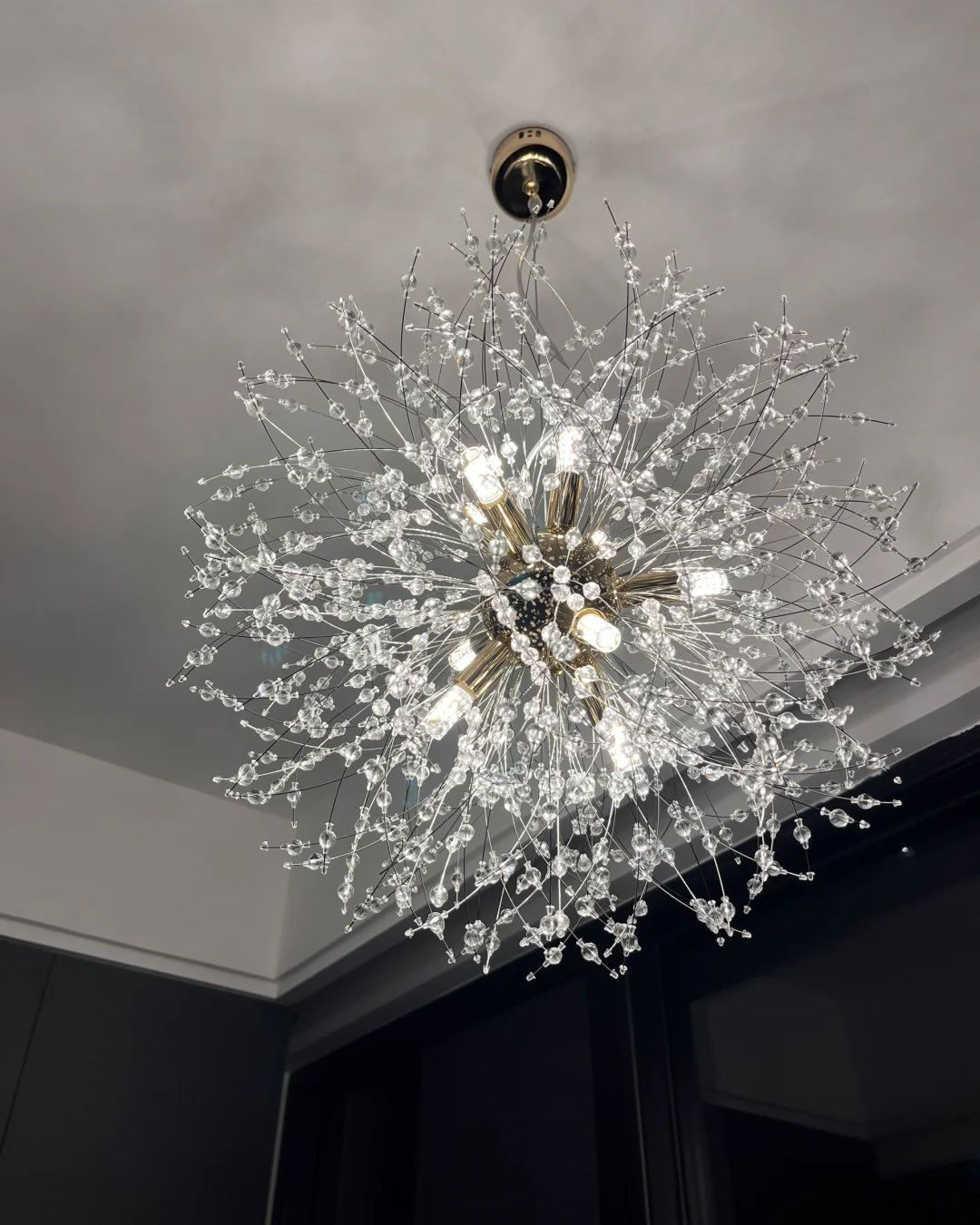 WOMO Lustre Boule Cristal Chrome/Doré-WM2004
