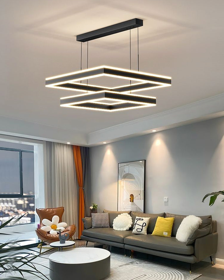 WOMO Lustre Rectangulaire Led Noir-WM2016