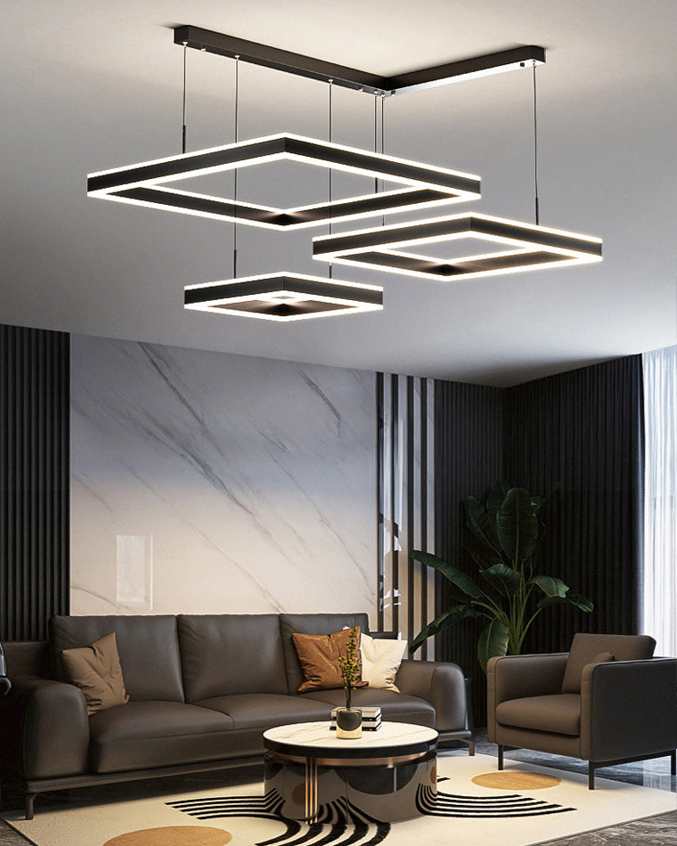 WOMO Lustre Rectangulaire Led Noir-WM2016
