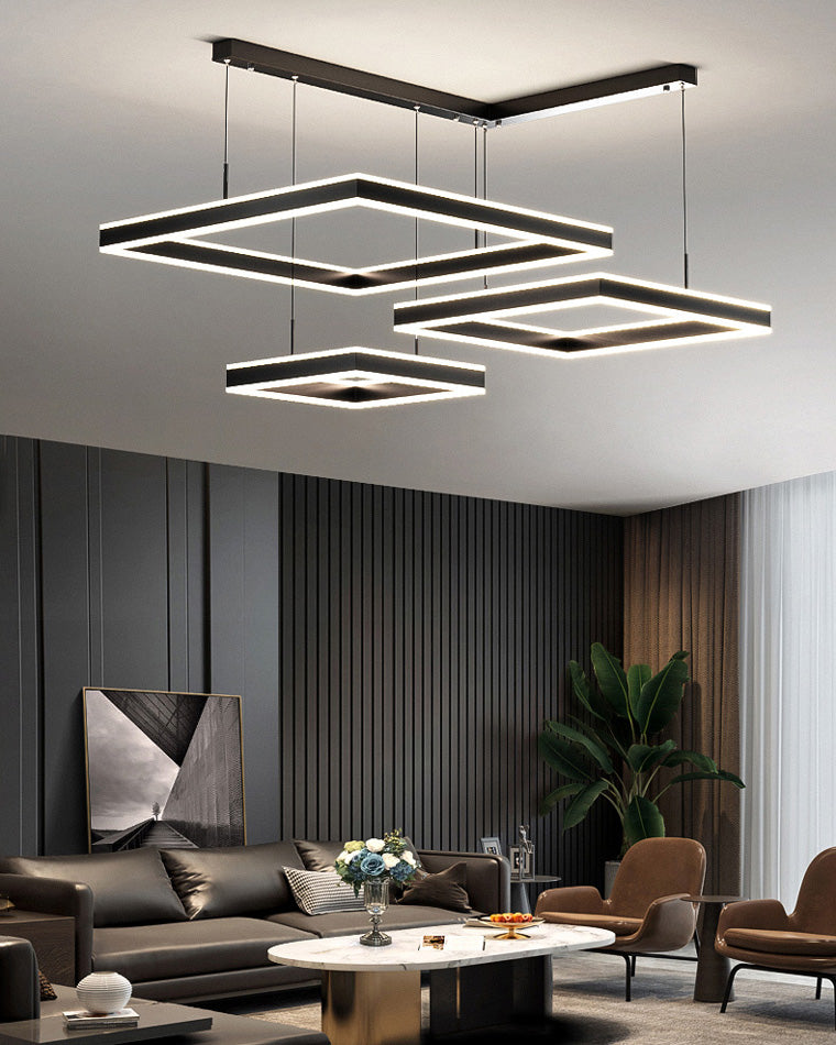 WOMO Lustre Rectangulaire Led Noir-WM2016