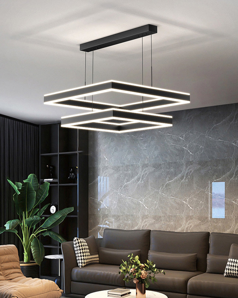 WOMO Lustre Rectangulaire Led Noir-WM2016