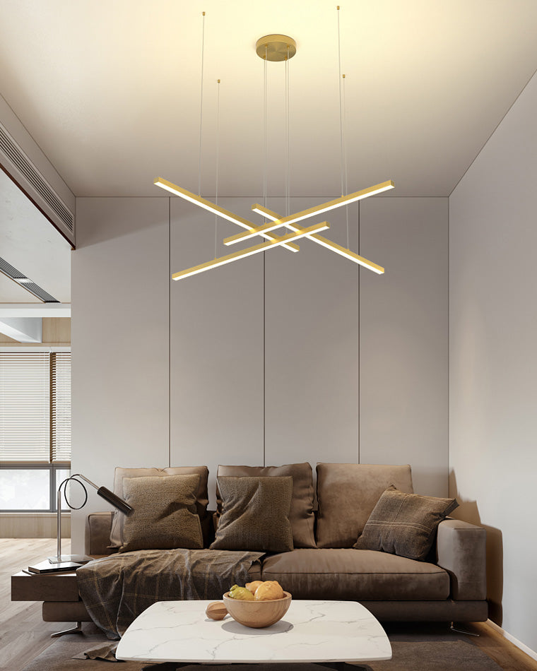 WOMO Lustre Multiple Led Noir/Doré-WM2018