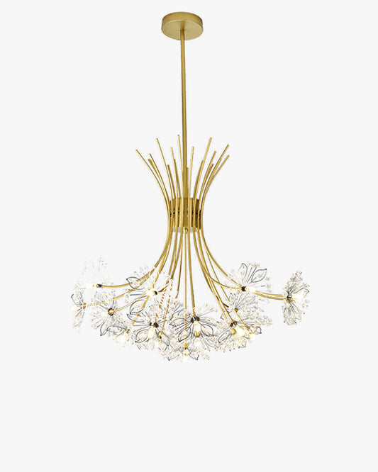 WOMO Lustre Deco Fleur Cristal Doré/Noir-WM2077