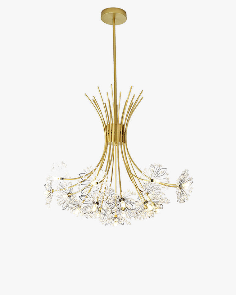 WOMO Lustre Deco Fleur Cristal Doré/Noir-WM2077