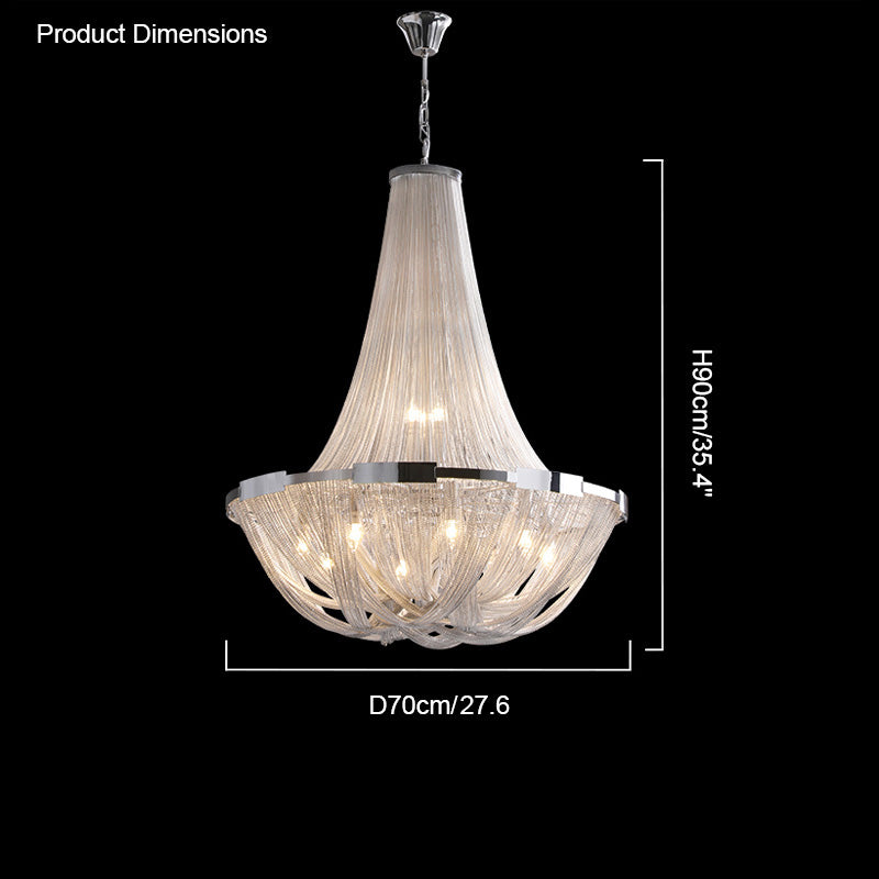 Lustre Empire en argent à pompons WOMO-WM2096