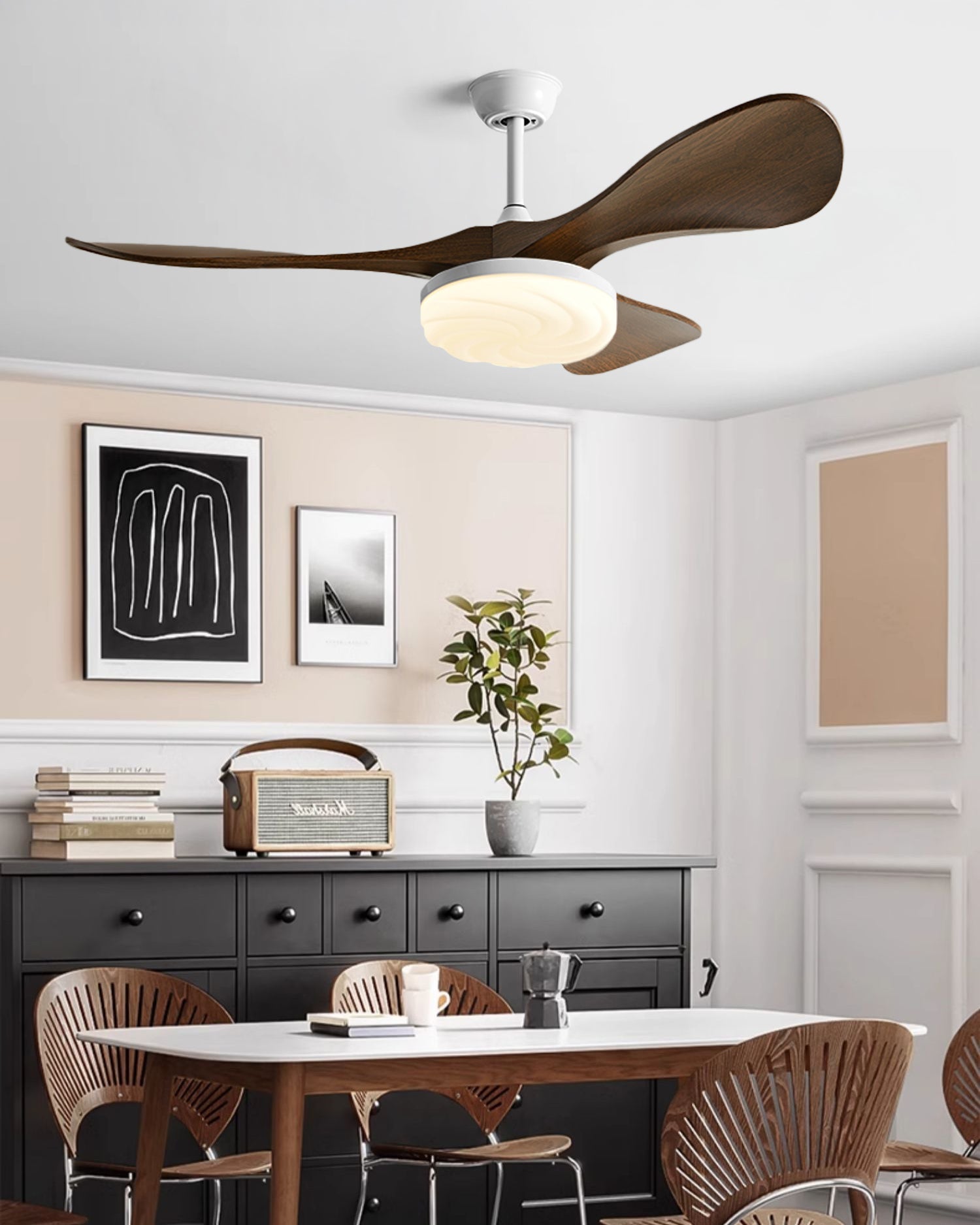 Ventilateur de plafond moderne WOMO avec lumière vive - WM5256