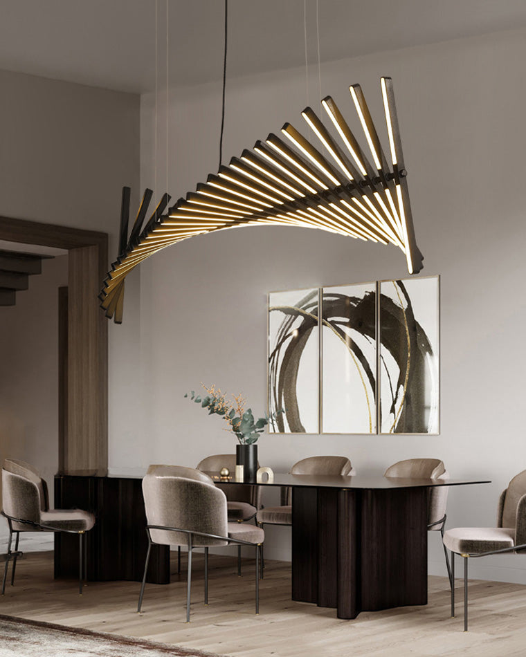 WOMO Wave Pendant Light LED Black-WM2039