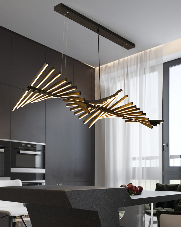WOMO Wave Pendant Light LED Black-WM2039