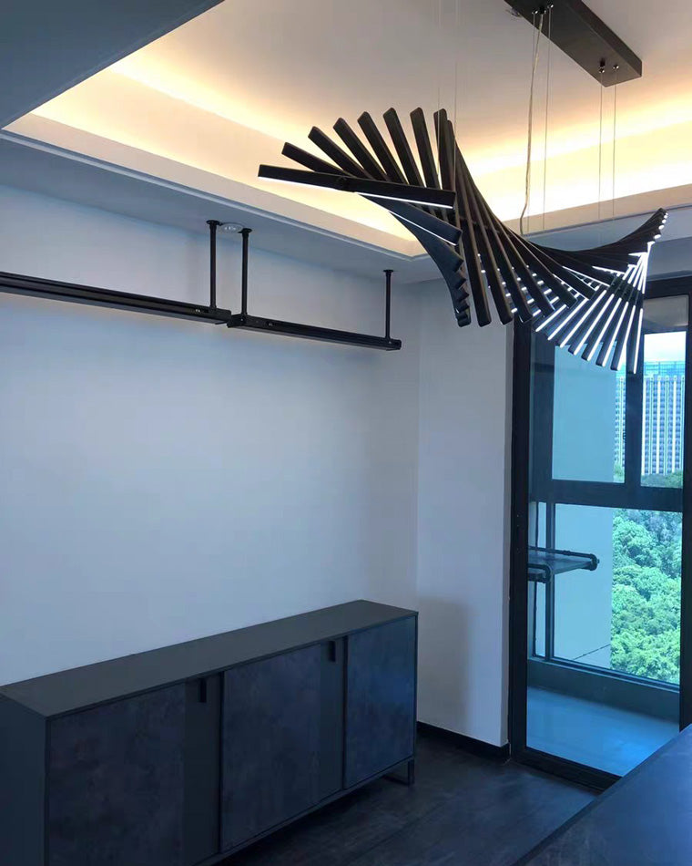 WOMO Wave Pendant Light LED Black-WM2039