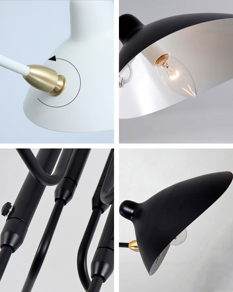 WOMO Lustre Plusieurs Ampoules Noir/Blanc-WM2057