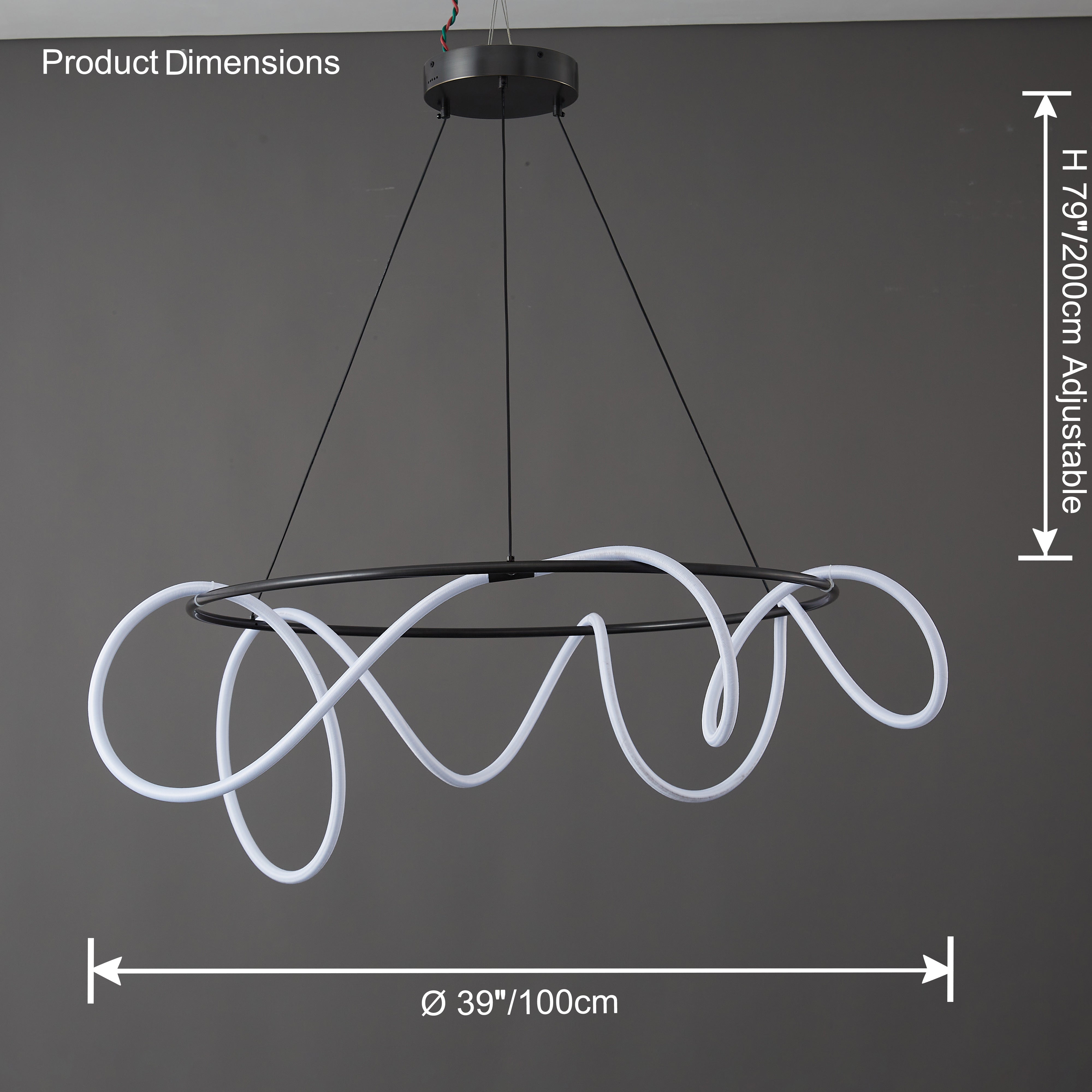 WOMO Suspension LED Filaire Blanc Lineaire Minimaliste Design-WM2059a