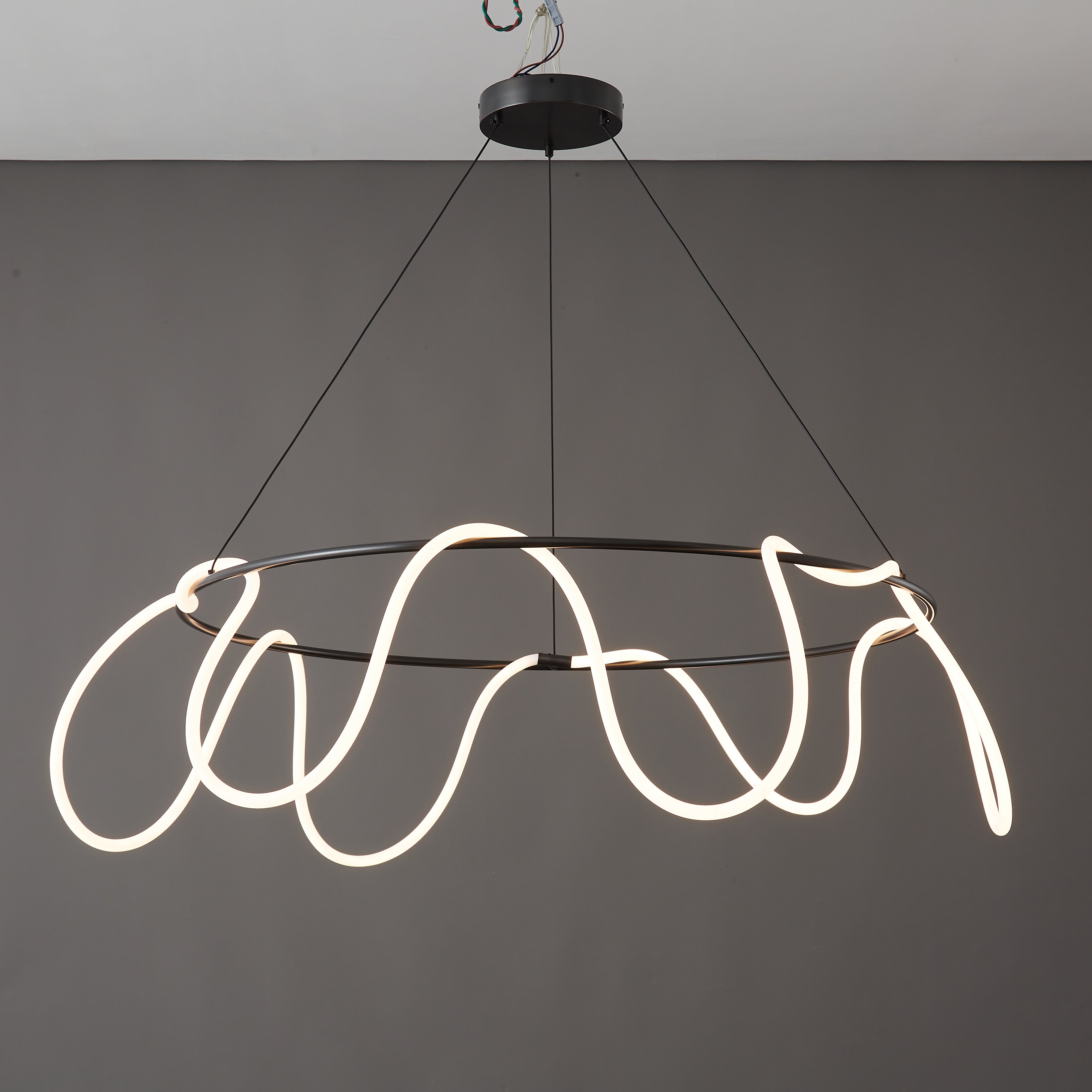 WOMO Suspension LED Filaire Blanc Lineaire Minimaliste Design-WM2059a