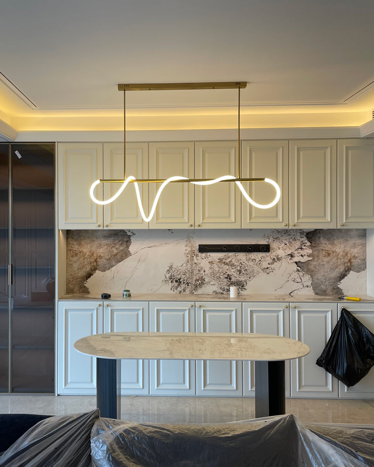 WOMO Suspension LED Filaire Blanc Lineaire Minimaliste Design-WM2059a