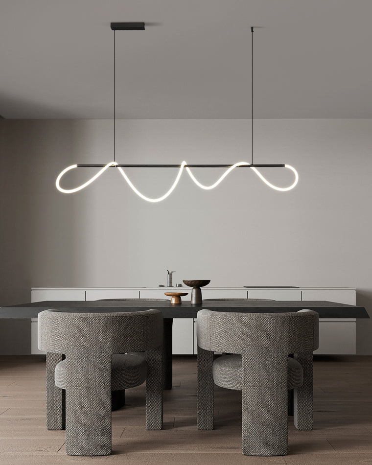 WOMO Suspension LED Filaire Blanc Lineaire Minimaliste Design-WM2059a