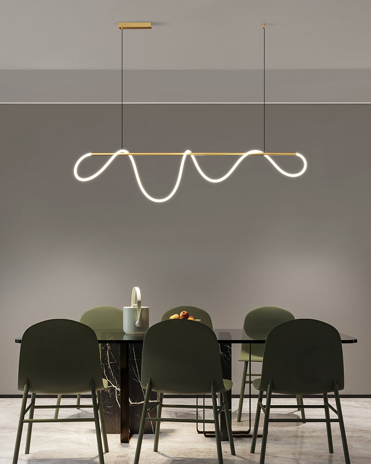 WOMO Suspension LED Filaire Blanc Lineaire Minimaliste Design-WM2059a