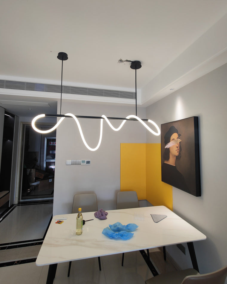 WOMO Suspension LED Filaire Blanc Lineaire Minimaliste Design-WM2059a