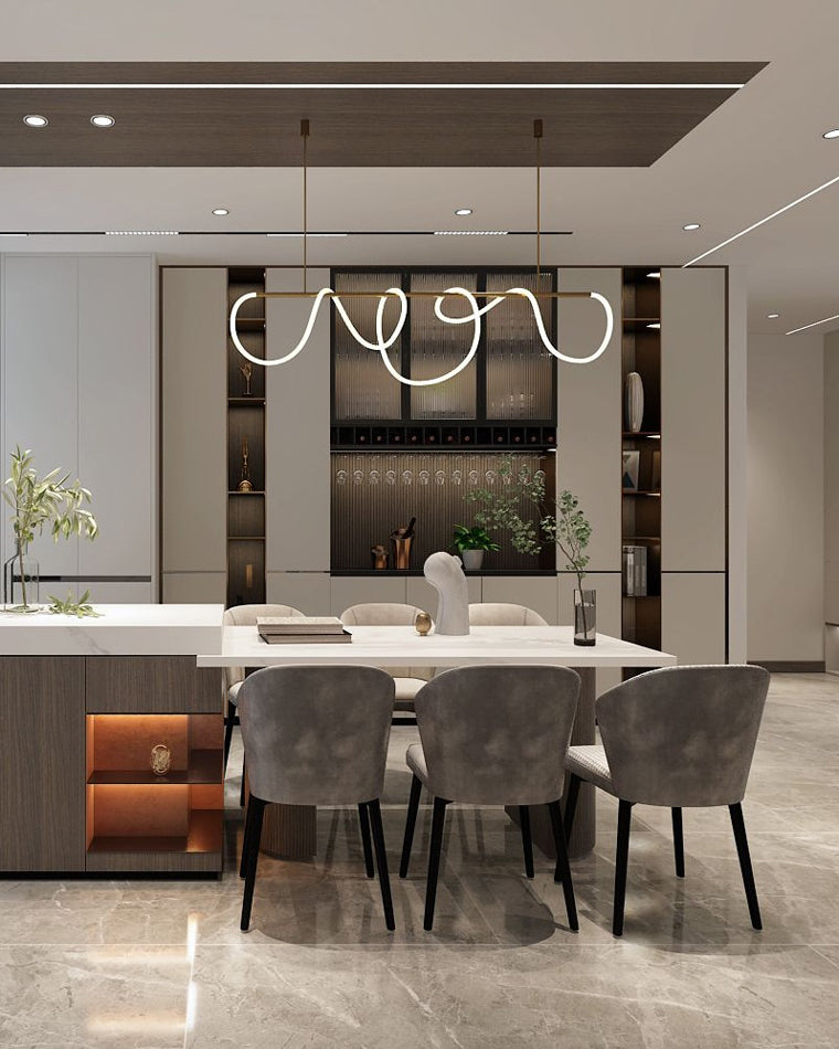 WOMO Suspension LED Filaire Blanc Lineaire Minimaliste Design-WM2059a