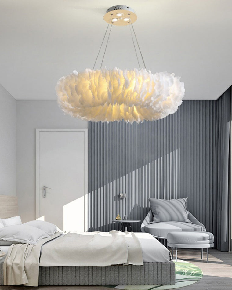 WOMO Suspension Rond Plume Pour Chambre-WM2060