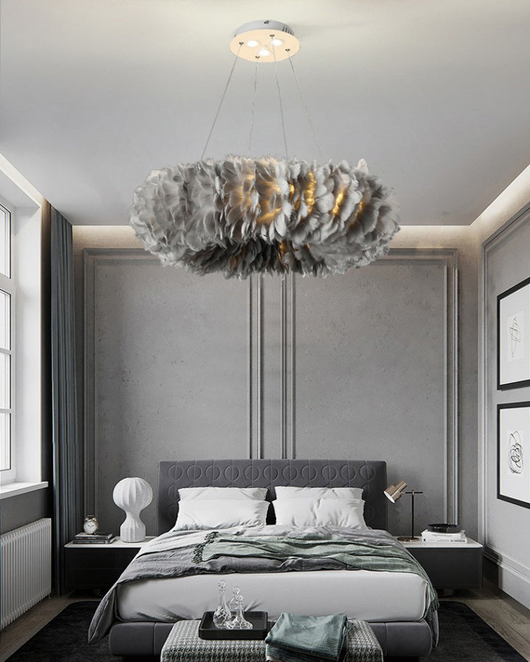 WOMO Suspension Rond Plume Pour Chambre-WM2060