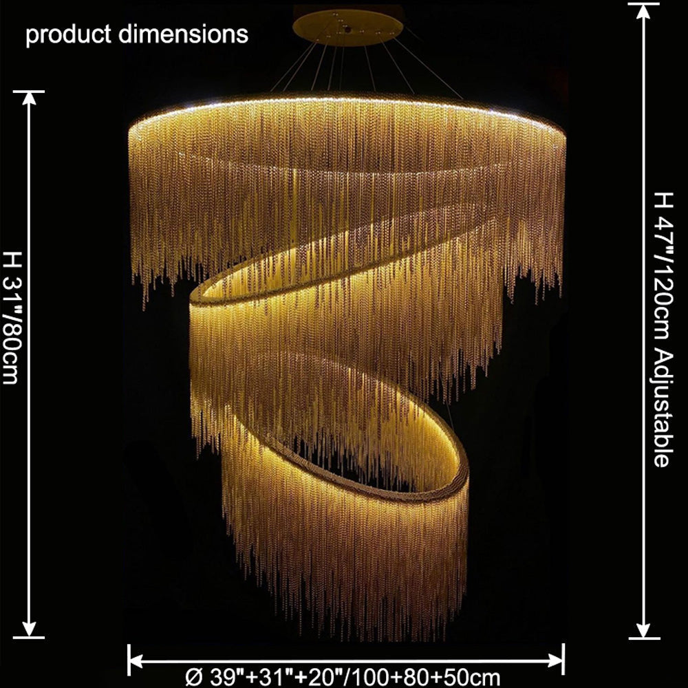 WOMO Lustre Luxe Macramé Anneaux Led-WM2062c