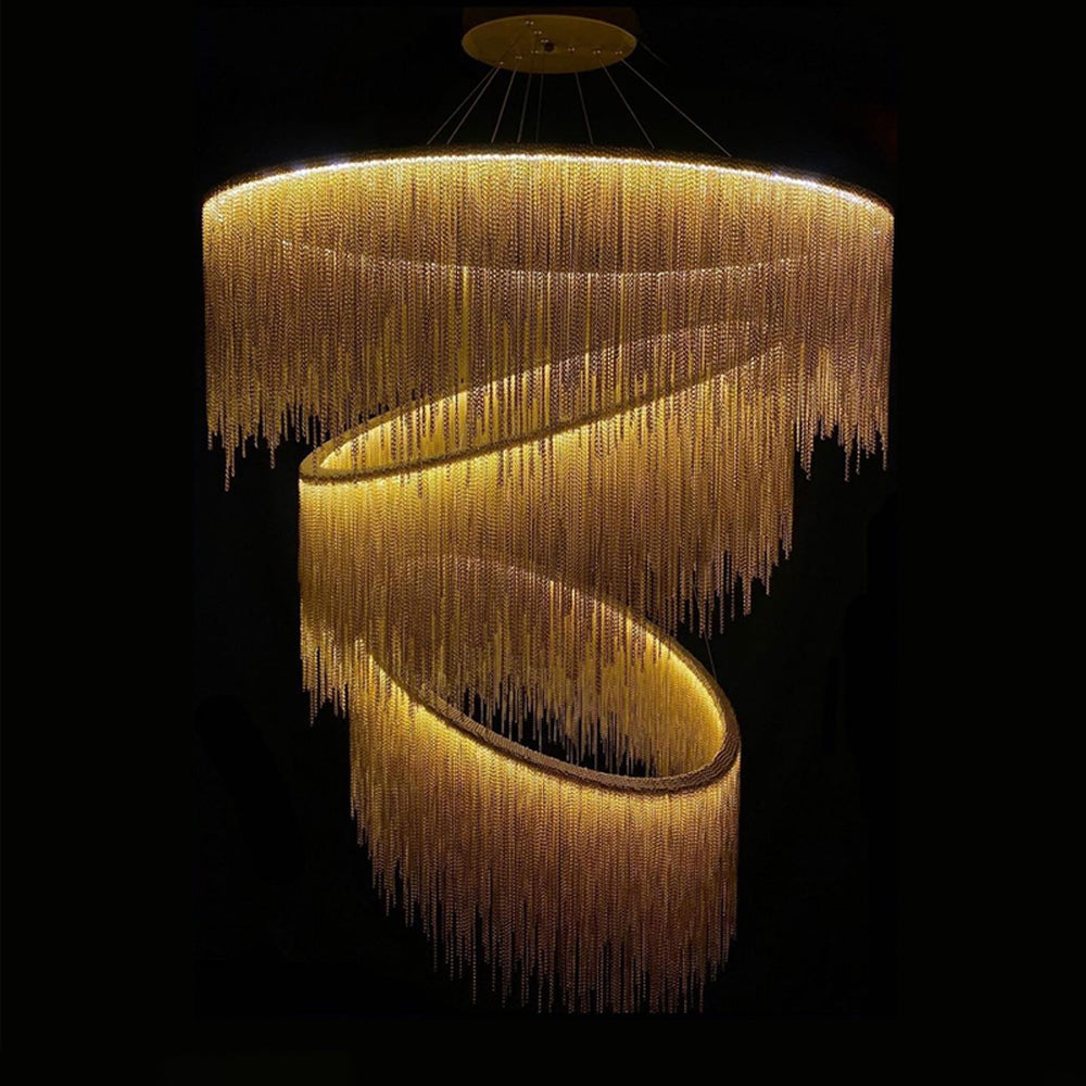 WOMO Lustre Luxe Macramé Anneaux Led-WM2062c