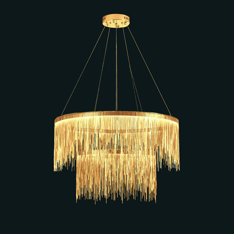 WOMO Lustre Luxe Macramé Anneaux Led-WM2062c
