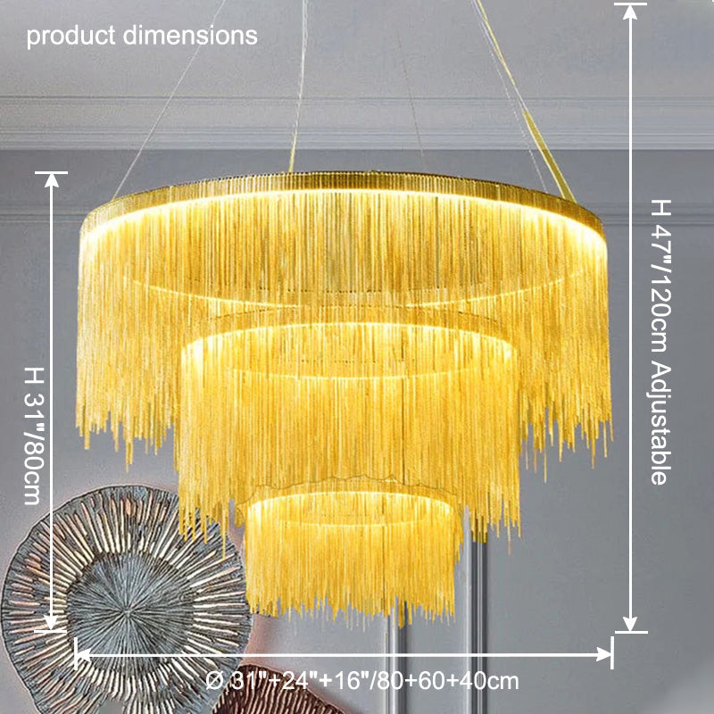 WOMO Lustre Macramé Rond Argenté/Doré-WM2062a