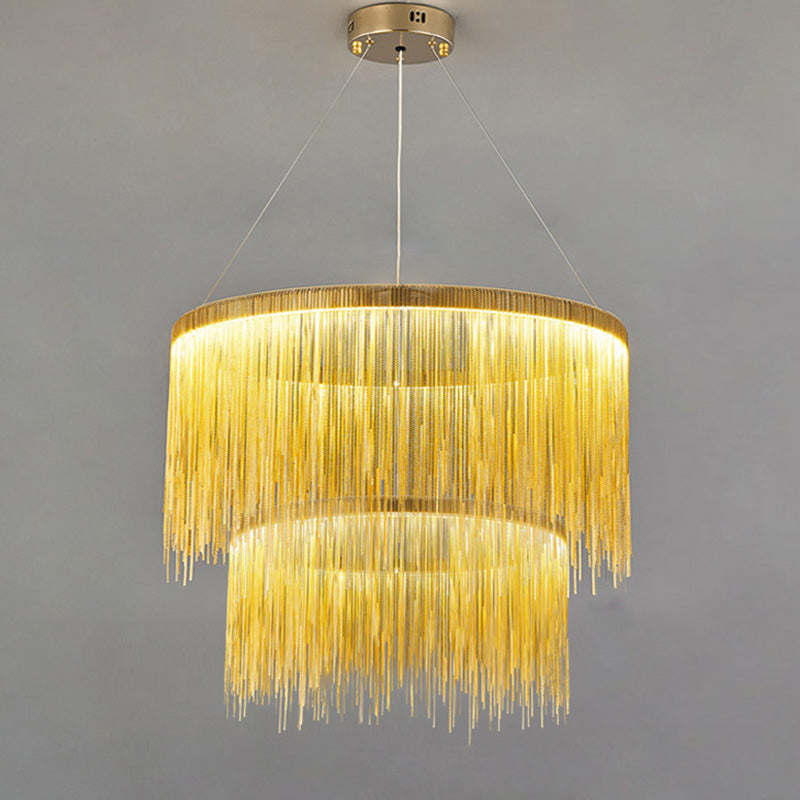 WOMO Lustre Macramé Rond Argenté/Doré-WM2062a