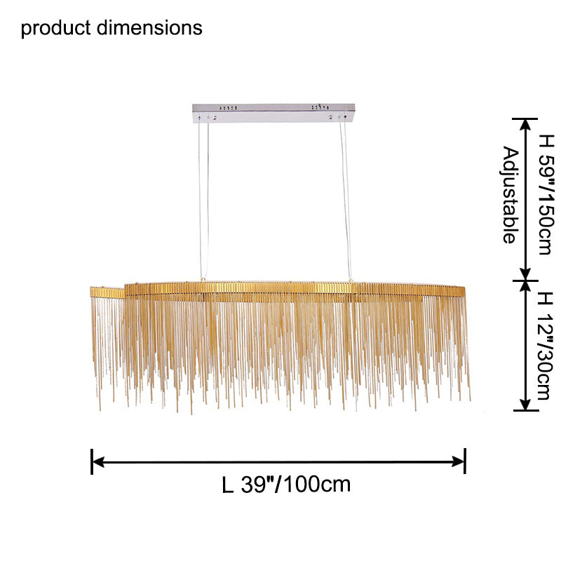 WOMO Lustre Linéaire Macramé Doré/Argent-WM2062b