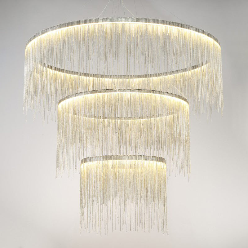 WOMO Lustre Macramé Rond Argenté/Doré-WM2062a