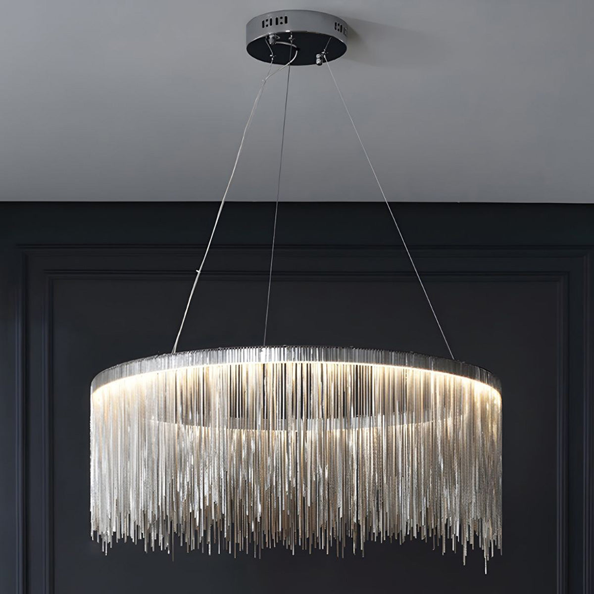 WOMO Lustre Macramé Rond Argenté/Doré-WM2062a