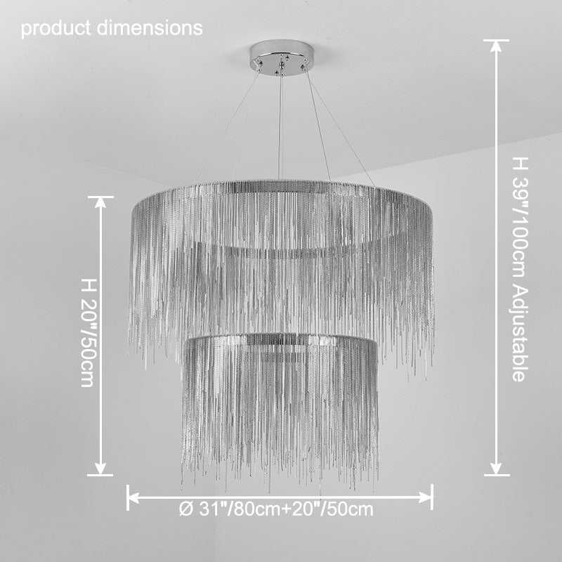 WOMO Lustre Macramé Rond Argenté/Doré-WM2062a