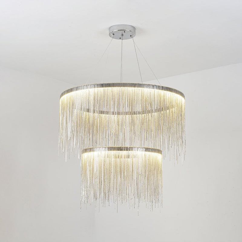 WOMO Lustre Luxe Macramé Anneaux Led-WM2062c