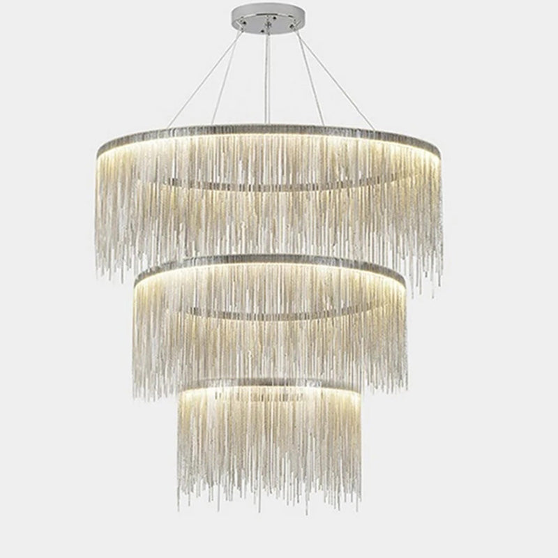 WOMO Lustre Linéaire Macramé Doré/Argent-WM2062b