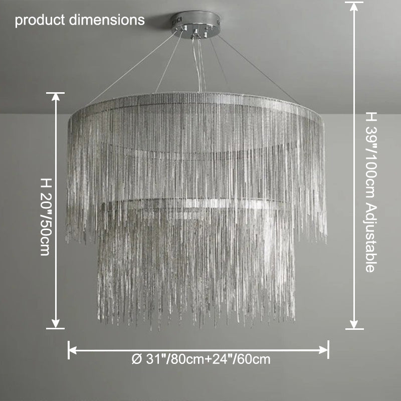 WOMO Lustre Linéaire Macramé Doré/Argent-WM2062b