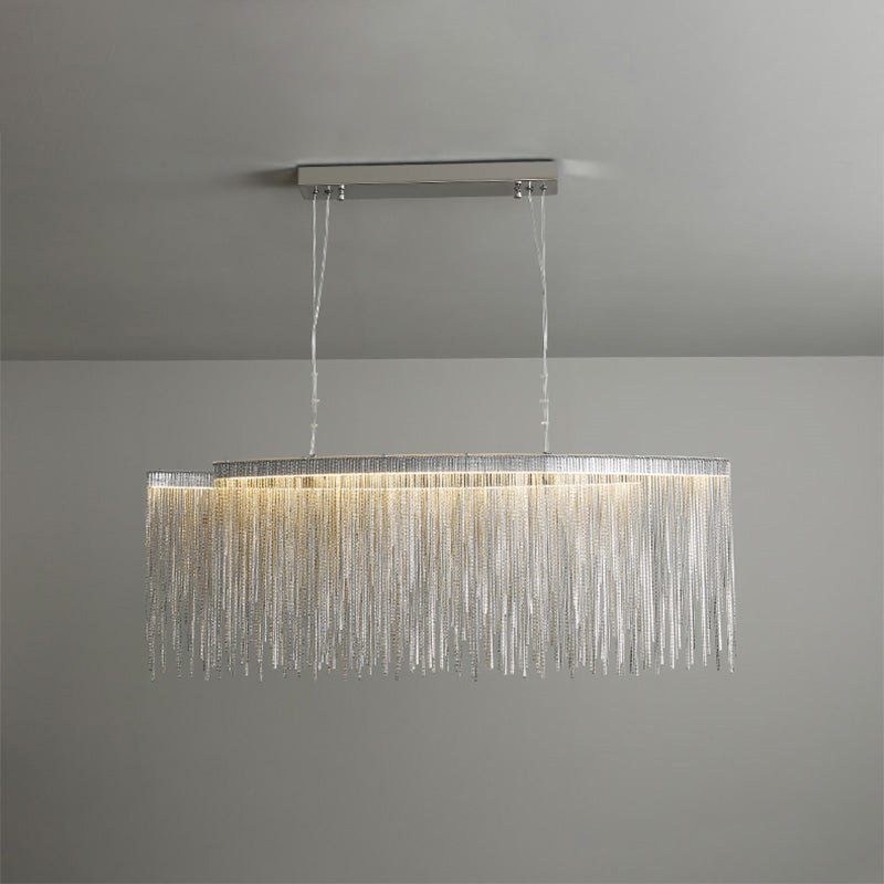 WOMO Lustre Linéaire Macramé Doré/Argent-WM2062b
