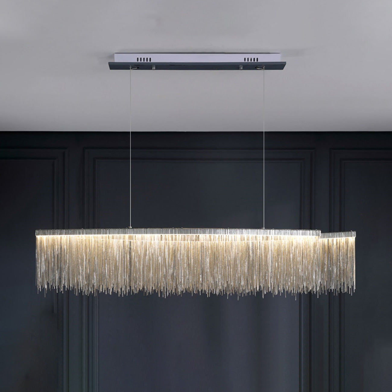 WOMO Lustre Macramé Rond Argenté/Doré-WM2062a