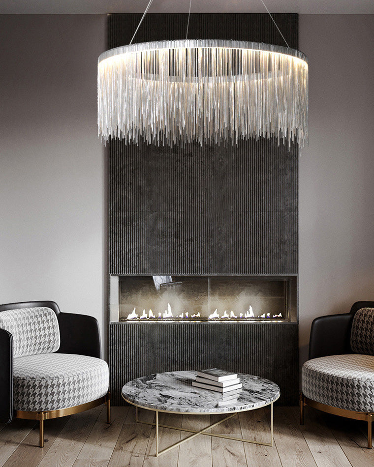 WOMO Lustre Macramé Rond Argenté/Doré-WM2062a