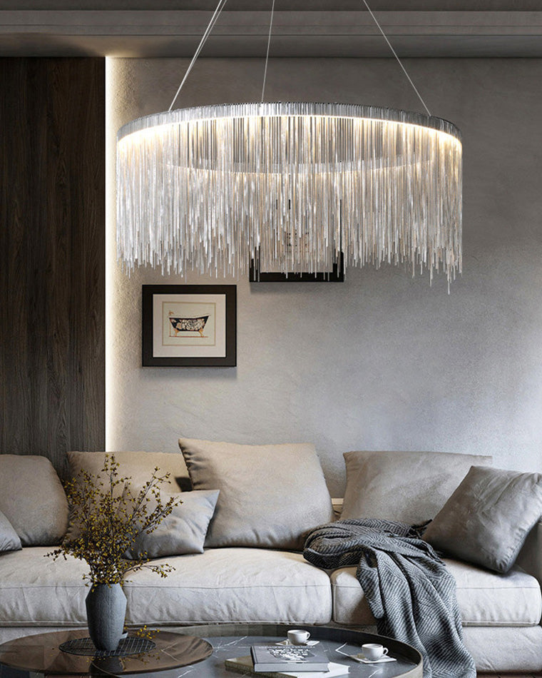 WOMO Lustre Macramé Rond Argenté/Doré-WM2062a