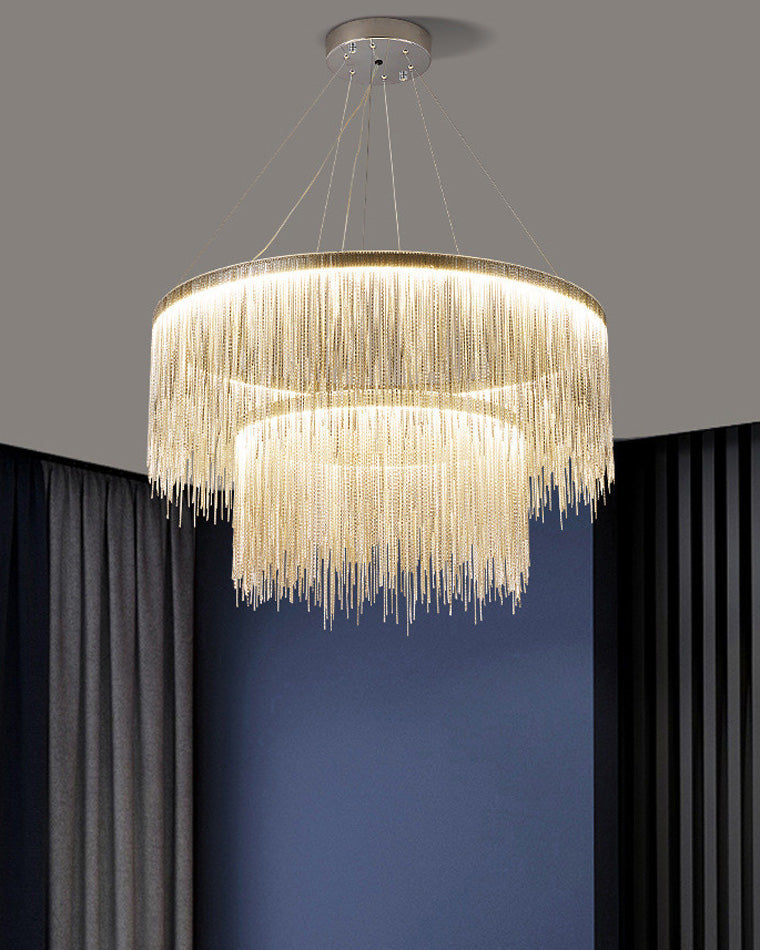WOMO Lustre Linéaire Macramé Doré/Argent-WM2062b
