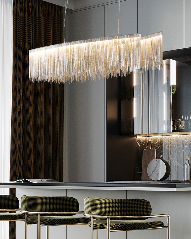 WOMO Lustre Linéaire Macramé Doré/Argent-WM2062b